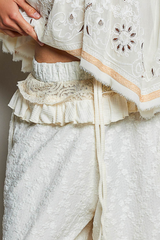 High-Rise Lace Ruffle Jogger