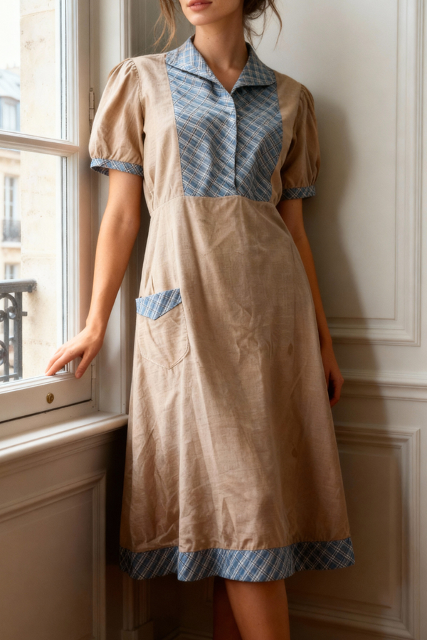 French Vintage 1940s House Dress