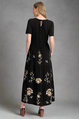 Smock Waist Tiered Maxi Dress
