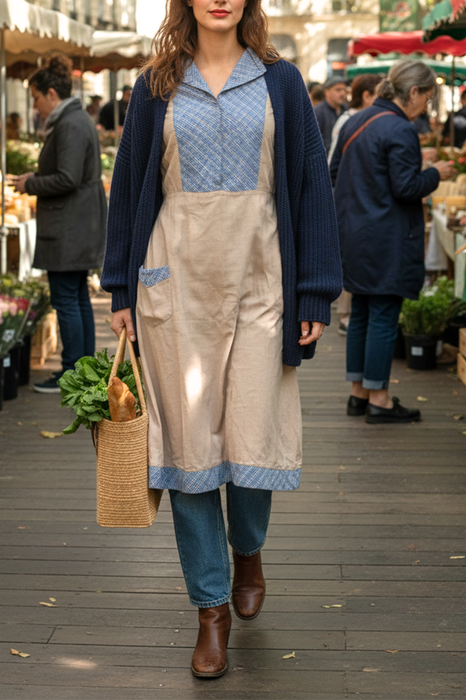 French Vintage 1940s House Dress