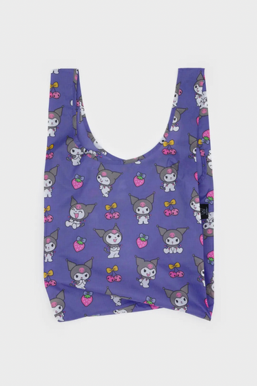 Reusable bag with Kuromi pattern on a white background