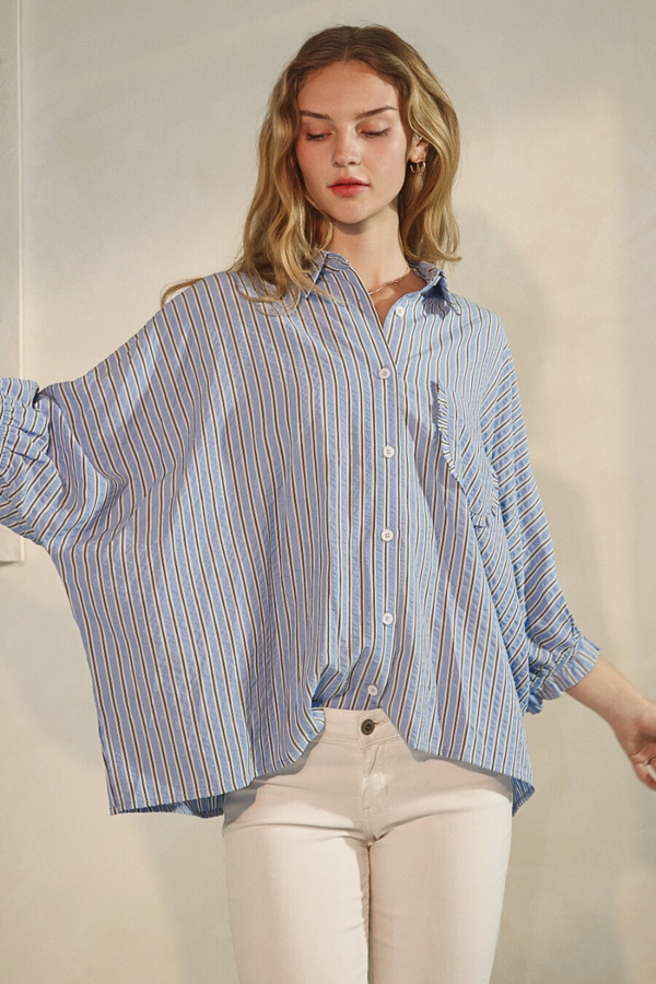 Oversized Striped Buttondown