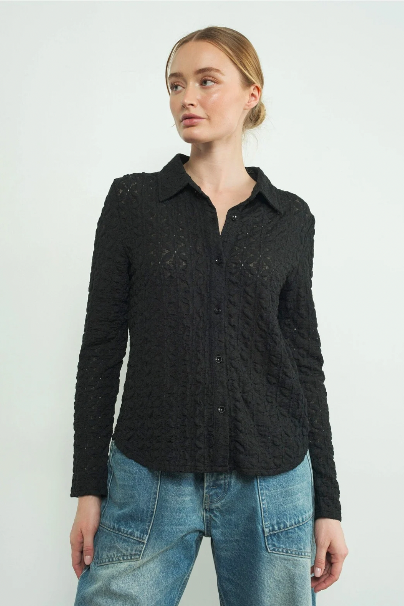 Floral Lace Buttondown