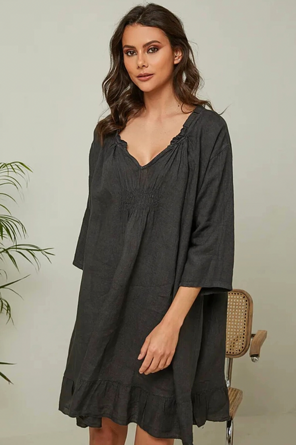 3/4 Sleeve Linen Dress