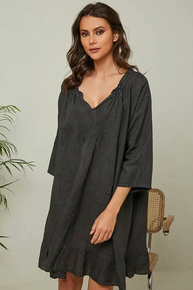 3/4 Sleeve Linen Dress