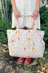 Kantha Print Beach Bag