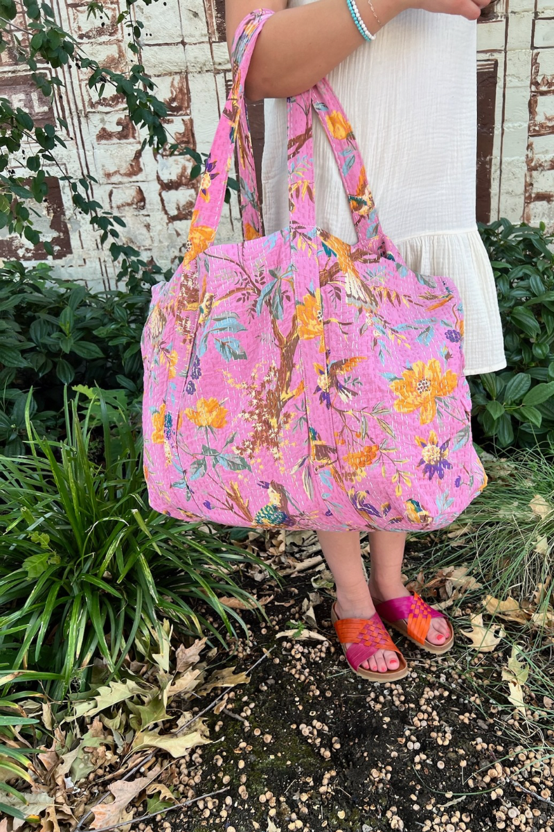 Kantha Print Beach Bag