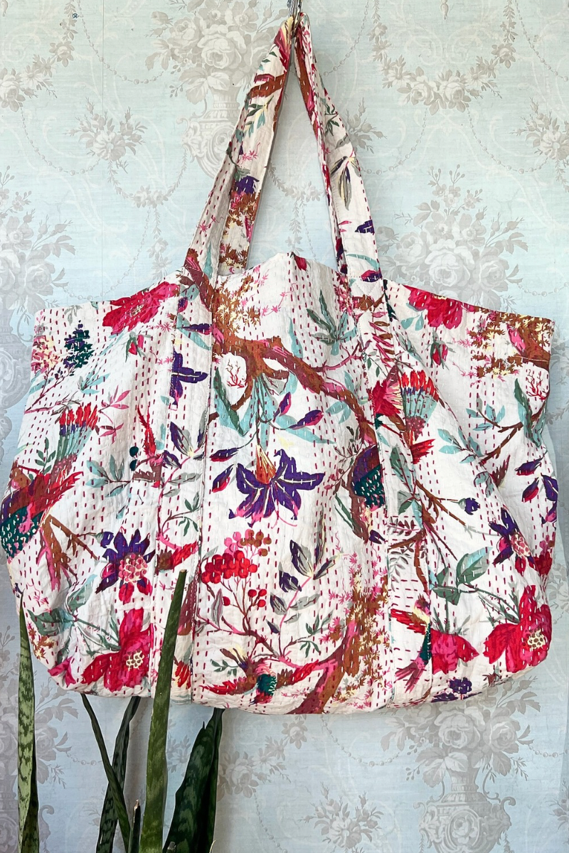 Kantha Print Beach Bag