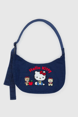 Medium Nylon Crescent Bag Embroidered Hello Kitty & Teddy