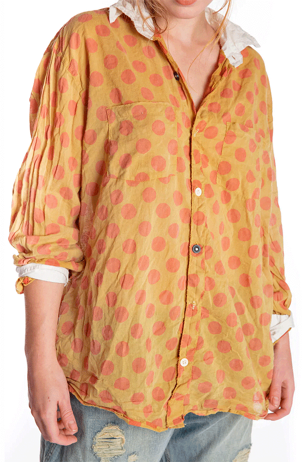 Boyfriend Shirt w/Accent Collar