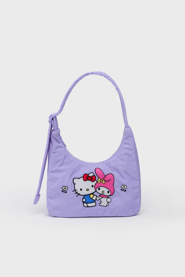 Mini Nylon Shoulder Bag Embroidered Hello Kitty & My Melody