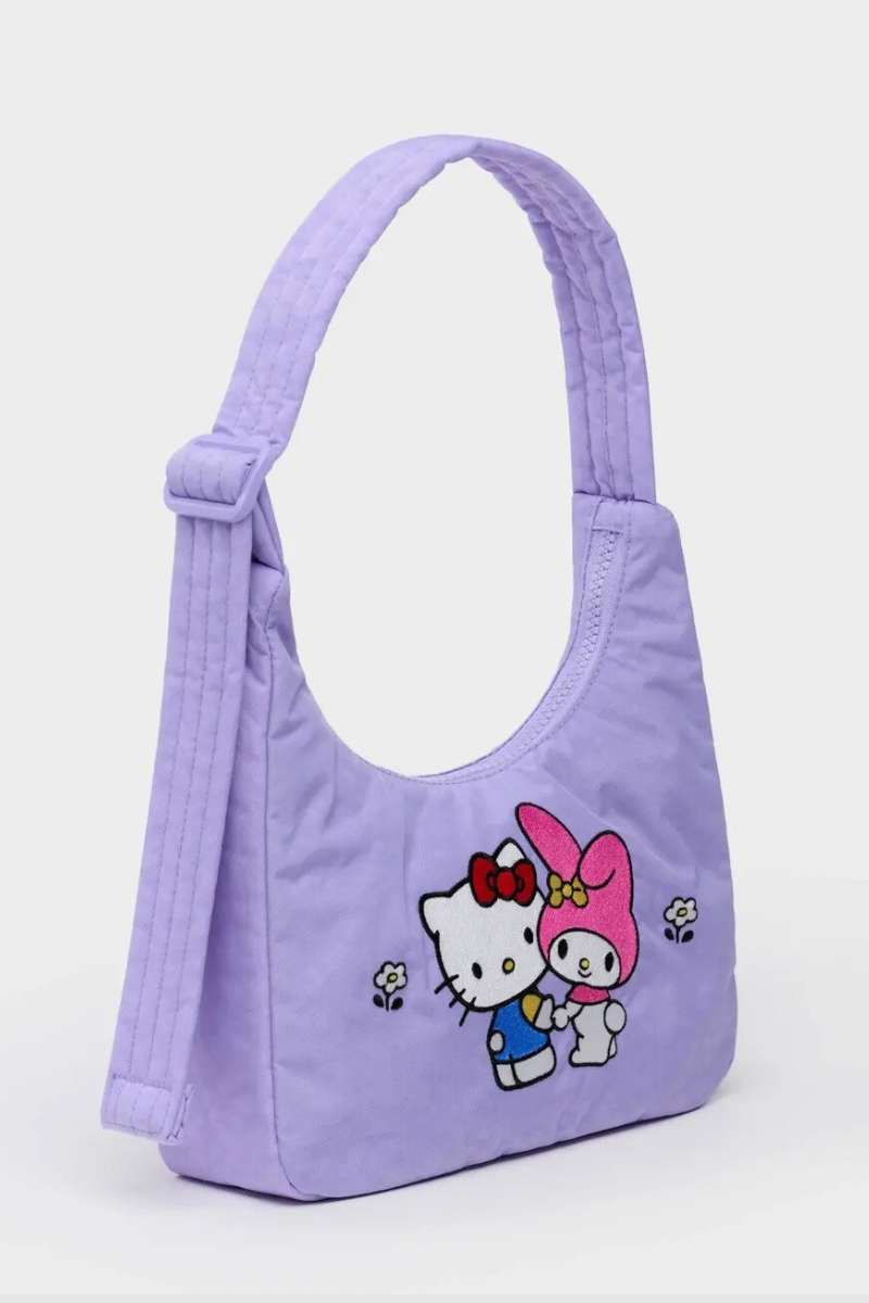 Mini Nylon Shoulder Bag Embroidered Hello Kitty & My Melody
