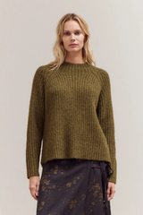 Mock Neck Fuzzy Sweater