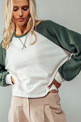 Waffle Knit Baseball Raglan