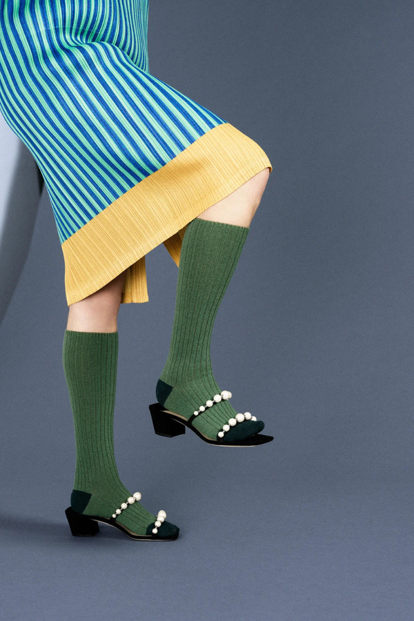 Rib Cashmere Knee Hi
