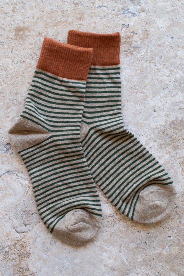 2 Tone Stripe Casual Socks