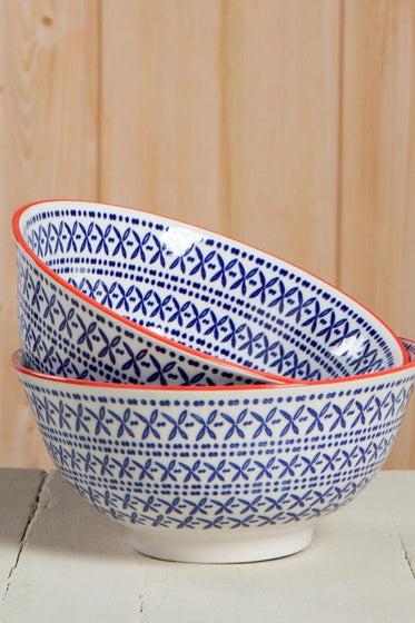 Blue Cross Stamped Bowl