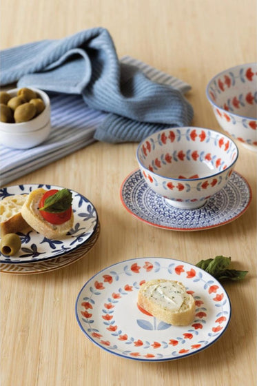 Blue Cross Stamped Appetizer Plate 6 Inch