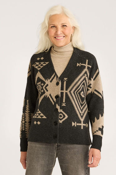 Oversized Graphic Cardigan