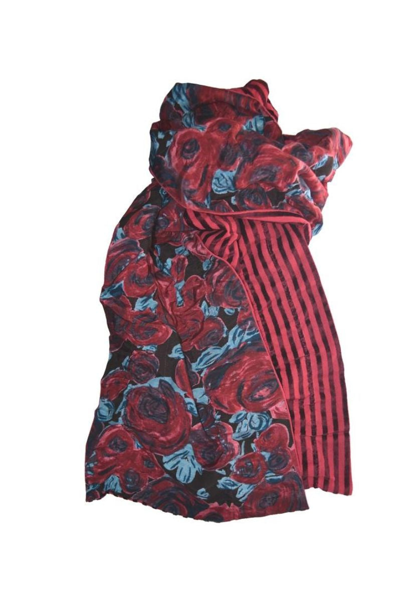 Leslie Velvet Scarf Red
