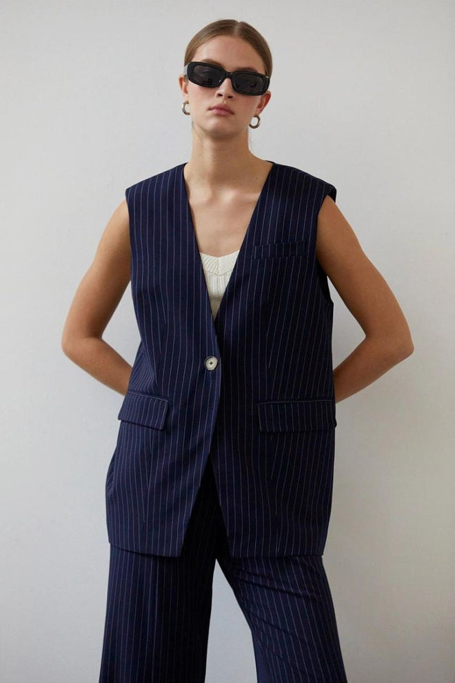 Valencia Pinstripe Blazer Vest