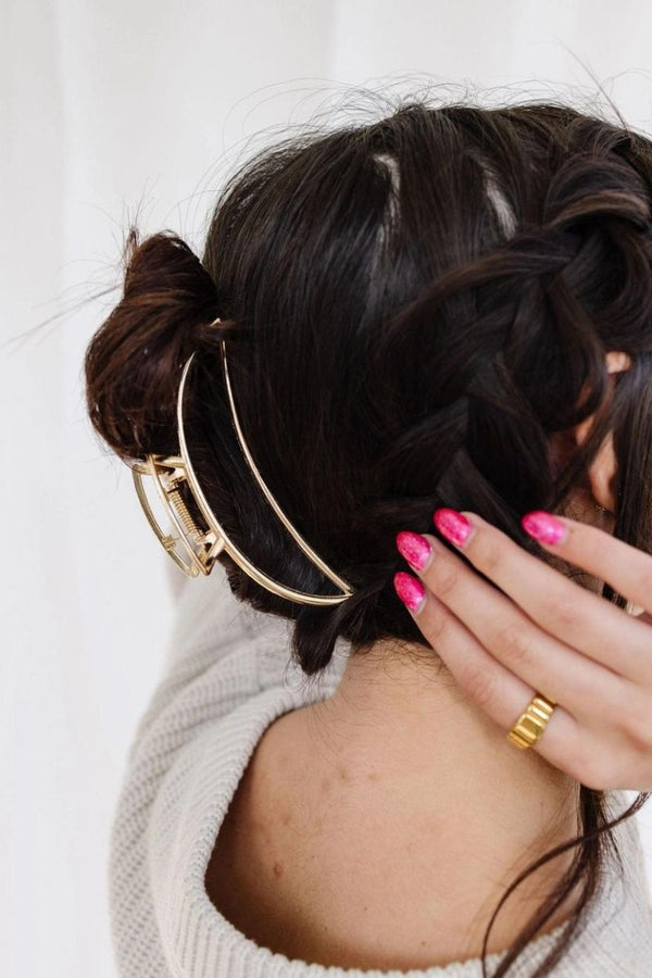 New Moon Claw Clip-Gold
