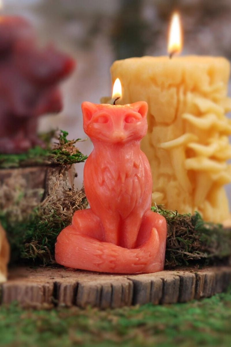 Beeswax Fox Candle