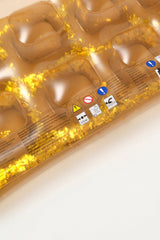 PVC Retro Lie-On Pool Float Disco Gold