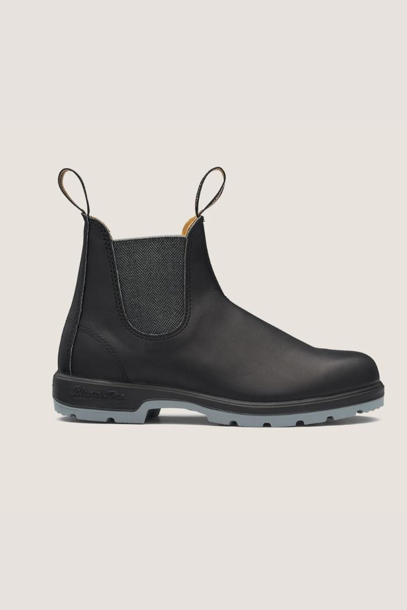 Blundstone 1943 Elastic Sided Boot Lined Black Grey AU 9.5