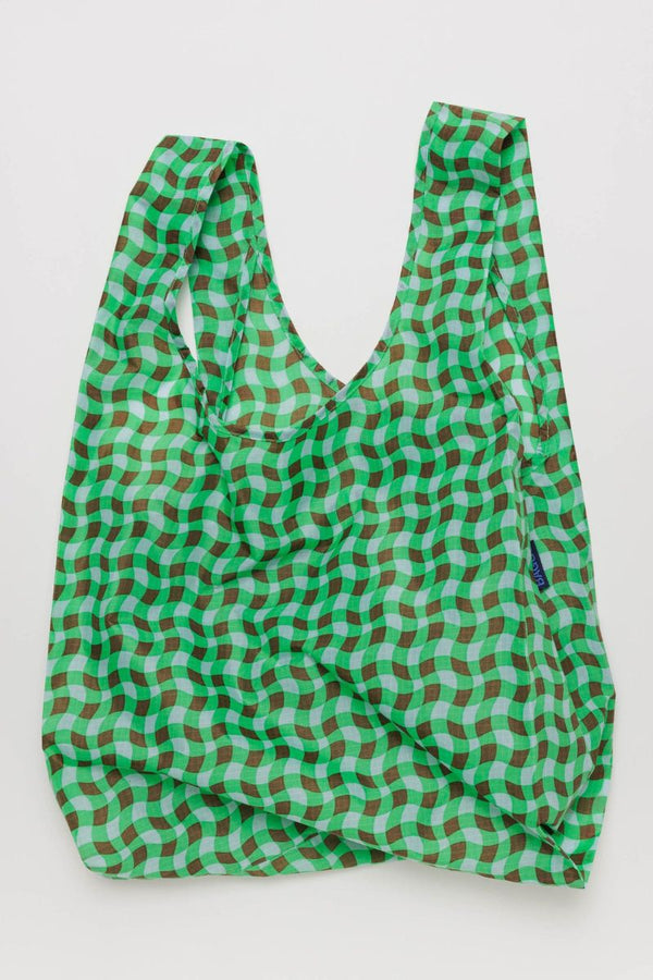 Standard Baggu Bag Wavy Gingham Green