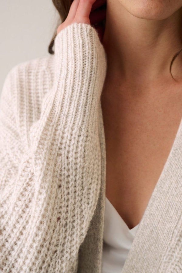 Cashmere Air Plush Ribbed Open Cardigan
