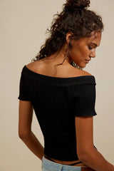 Ribbed Seamless Off Shoulder Top