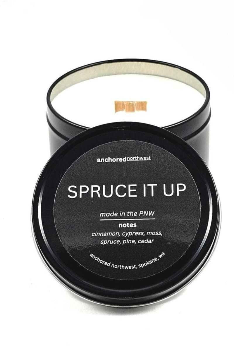 Spruce it Up Wood Wick Black Soy Candle