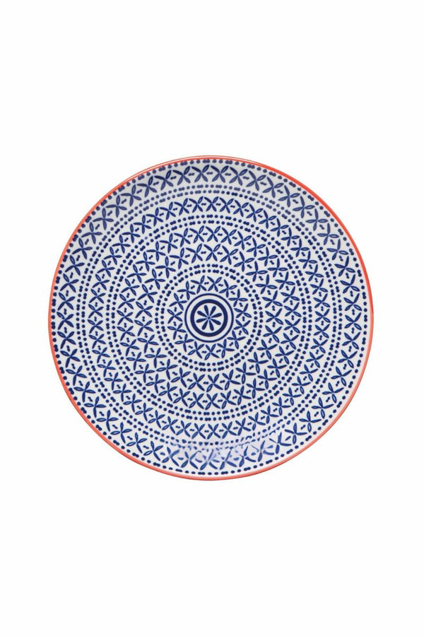 Blue Cross Stamped Appetizer Plate 6 Inch