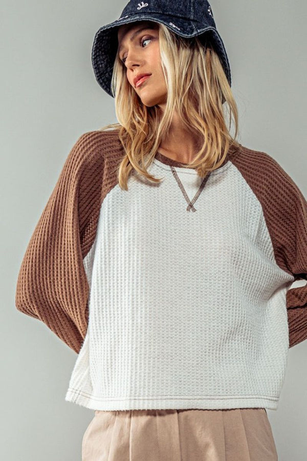Waffle Knit Baseball Raglan