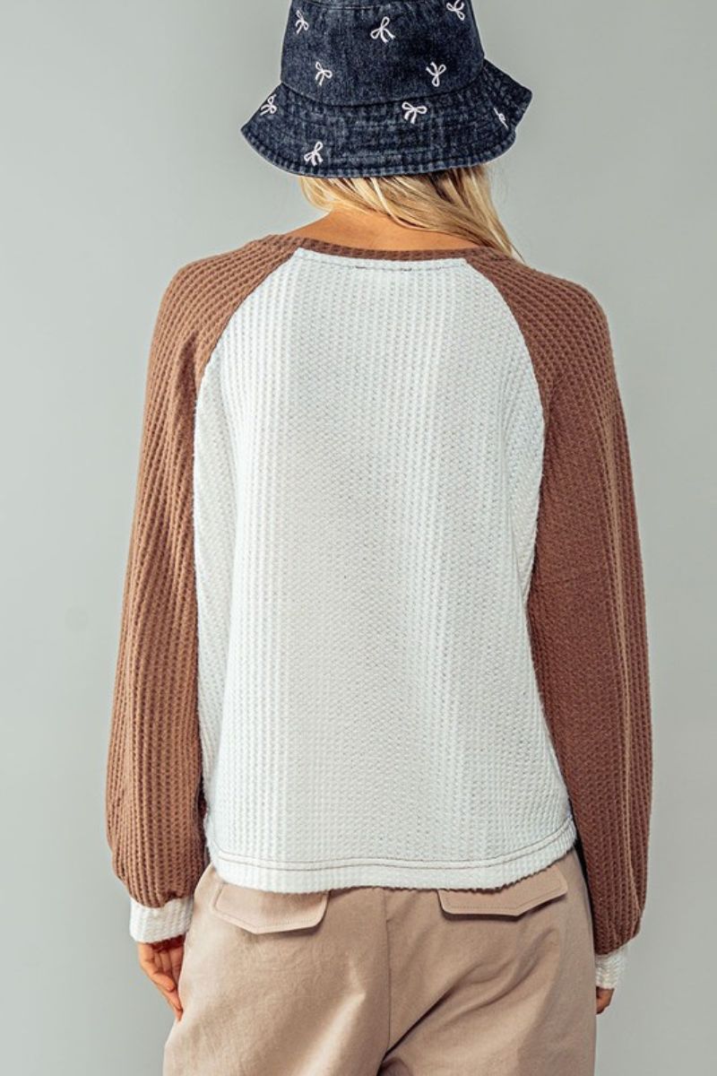 Waffle Knit Baseball Raglan