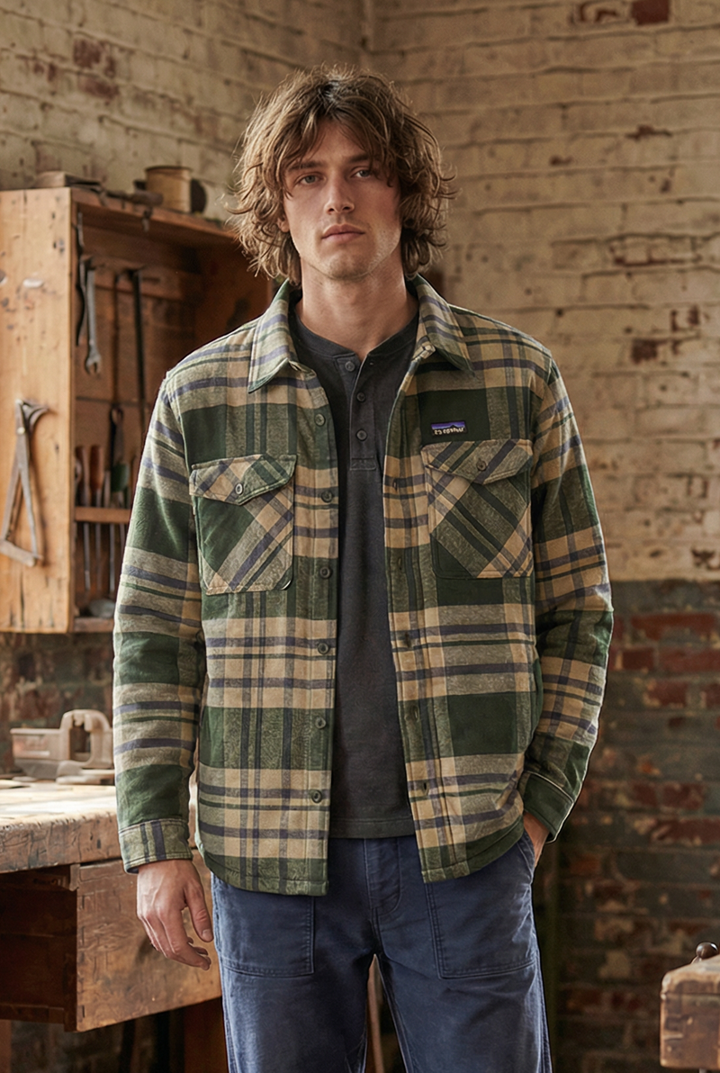 Patagonia Men's Lightweight Insulated Fjord Flannel Shirt – Studio