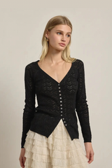 Pointelle Button Up Cardi