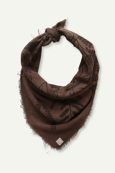 Limited:Chocolate Botanical Plant Dyed Bandana-Brown Ink