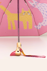 Fuchsia Arty Cats Eco-Friendly Duck Umbrella
