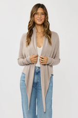 Waffle Knit Tie Front Cardi