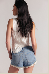Cali Lace Denim Shorts