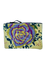 Napoli Velvet Pouch Peonies Yellow