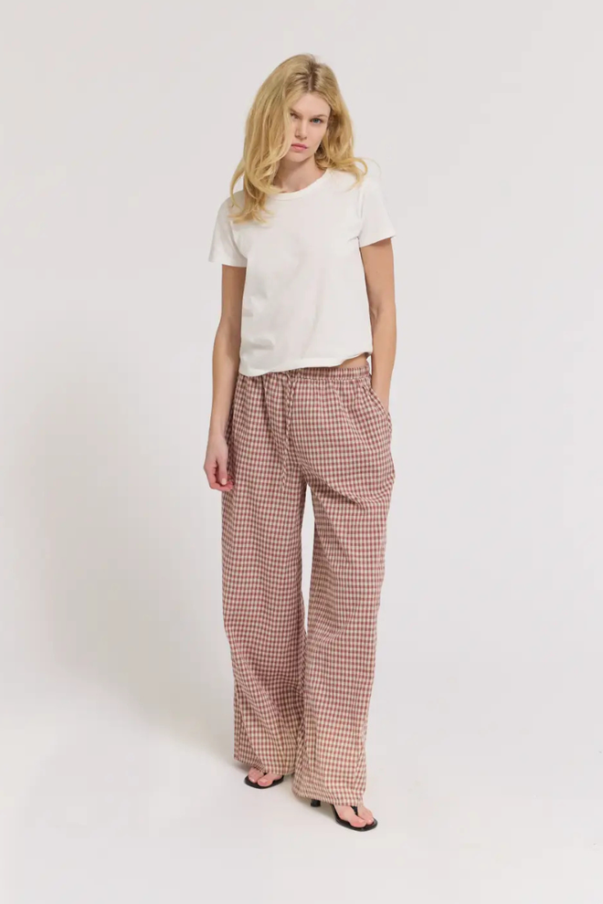 Relaxed Fit Eyelet Pants