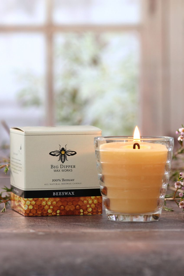 Beehive Glass Candle – 100% Pure Beeswax