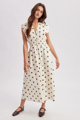 Polka Dot Zip Midi Dress