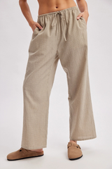 Mini Plaid Woven Drawstring Pants