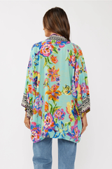 Aqua Floral Kimono