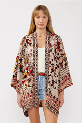 Burgundy Floral Kimono