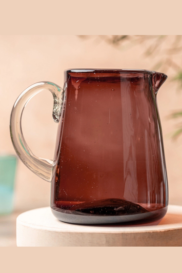 Handblown Glass Pitcher Tamarind